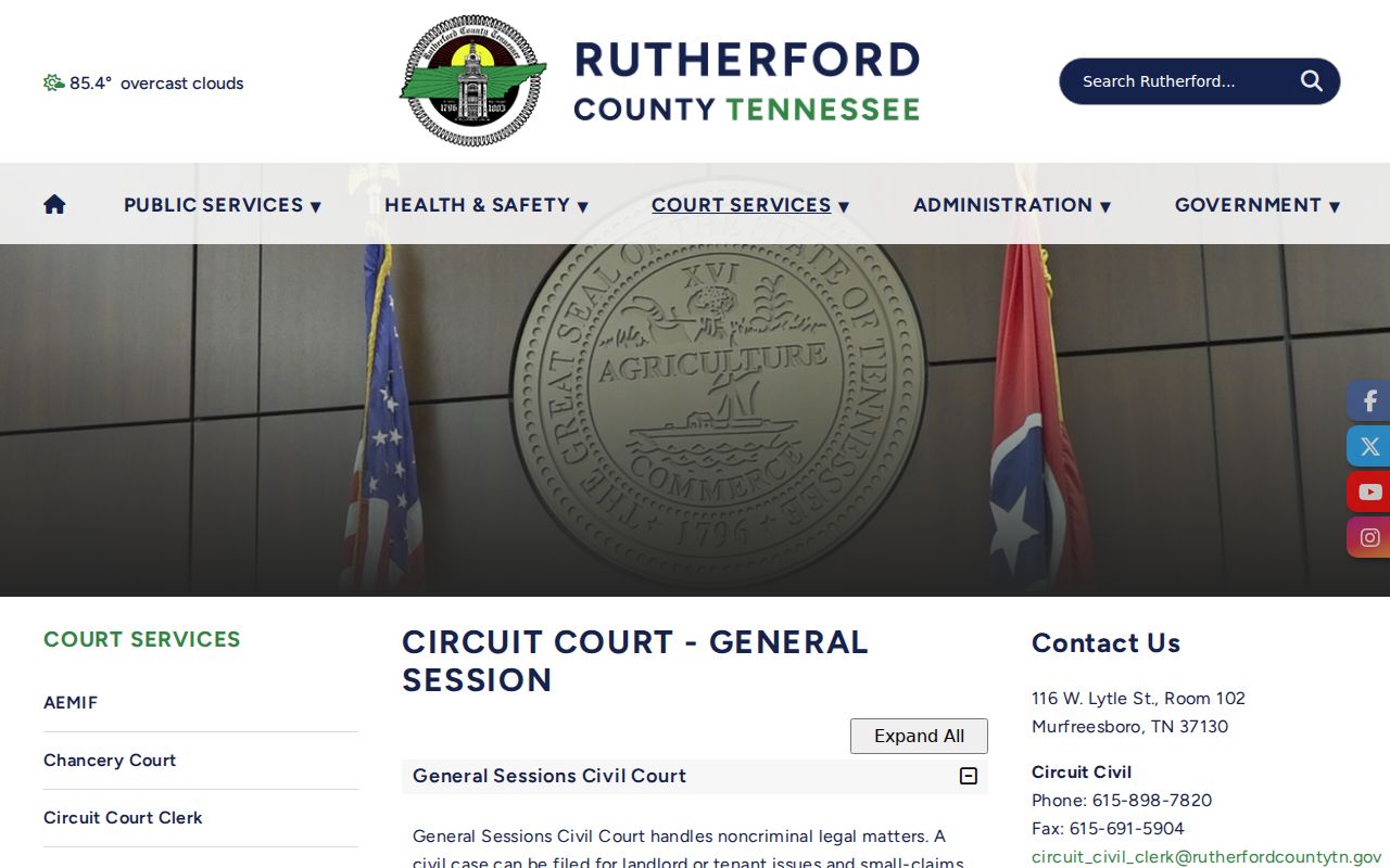 Rutherford County criminal court cases in General Sessions