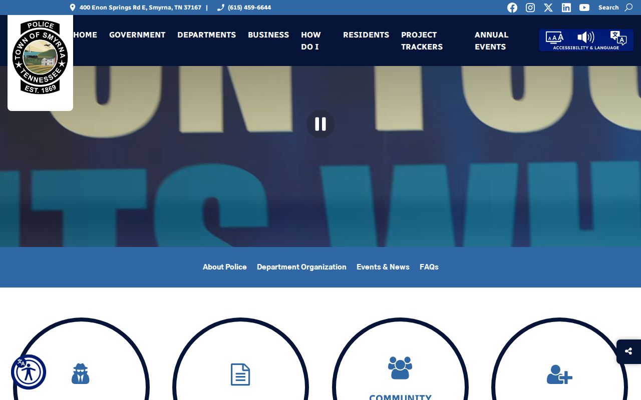 Smyrna Justice Center serving police and criminal records functions